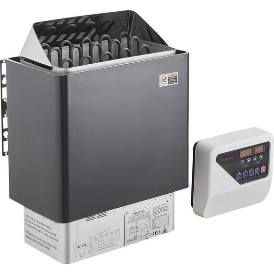 SucceBuy Poêle de sauna, 8 kW, 400 V 3N Chauffage de sauna portable pour lintérieur et lextérieur avec minuterie de 3 heures,numérique pour des pièces de 8 à 12 m³, convient pour la maison et lutilisation commerciale dans les douches de spa dhôtel,