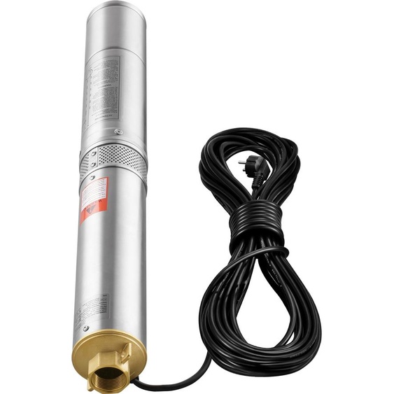 SucceBuy Pompe immergée pour puits profonds, 370 W, 230 V, 50 Hz, débit max. 5,3 m³/h, hauteur de refoulement max. 164 ft, avec câble dalimentation de 9,1 m, irrigation industrielle et usage domestique, étanche selon IP68