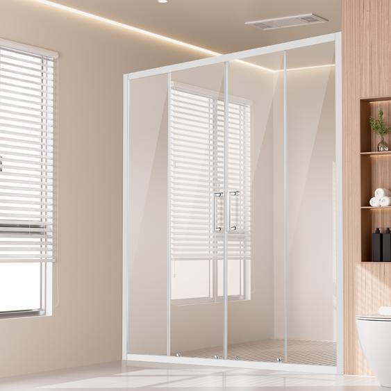 SucceBuy Porte coulissante double sans cadre pour la douche de - durable, élégante et sûre