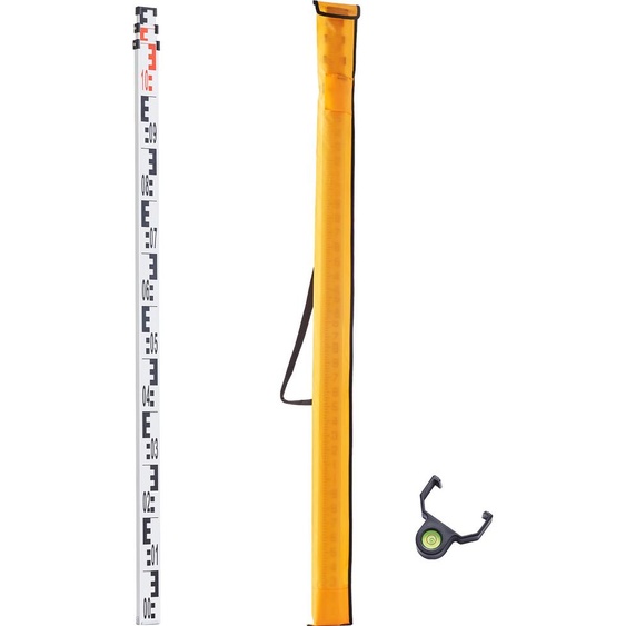 SucceBuy Règle de mesure en aluminium 3M, règle de mesure télescopique, règle de mesure double face CM/MM, niveau à bulle et sac de transport pour les mesures de maison, de mur et de sol