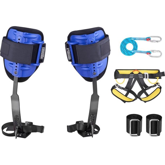 SucceBuy Set de baudriers, équipement réglable pour grimper aux arbres avec harnais & sellette, charge max. 159 kg, crampons solides en acier, équipement darboriculture pour la récolte des fruits & les activités de plein air