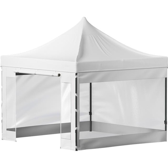 SucceBuy Tente dabri pop-up, 3 x 3 m, pour lextérieur, pavillon de terrasse, parois latérales amovibles, sac avec roulettes, résistante aux UV, étanche, protection immédiate