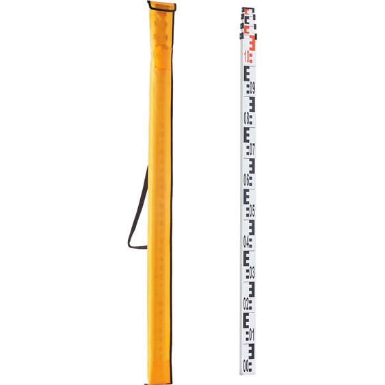 SucceBuy Tige de mesure télescopique de 4M en aluminium, échelle double face (CM/MM), tige de nivellement darpentage avec niveau à bulle et sac de transport pour maisons, murs, sols