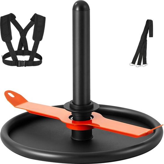 SucceBuy Traîneau de poids pour la musculation et laugmentation de la vitesse lors dexercices sportifs, appareil de fitness avec sangle, approprié pour des disques de poids de 51 mm en orange et noir