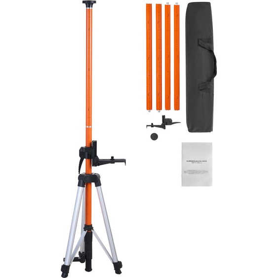 SucceBuy Trépied pour niveau laser, support fileté 1/4-20 & 5/8-11, 40,94-133,85 pouces réglable en hauteur, trépied en aluminium avec tige robuste, niveau à bulle pour construction et outils laser