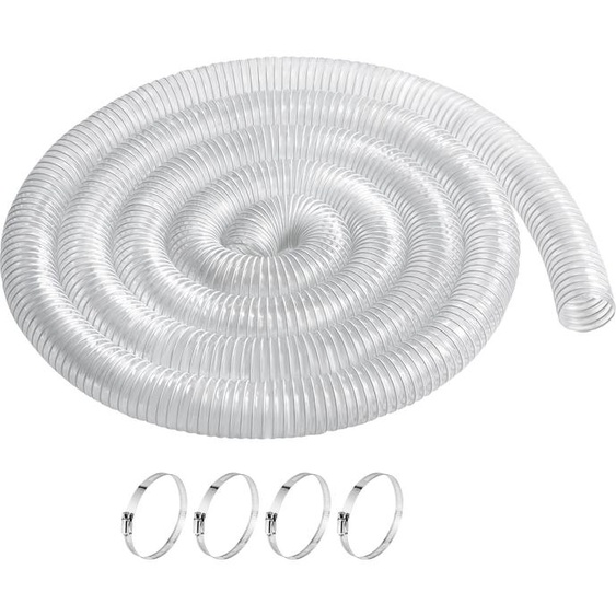 SucceBuy Tuyau de collecte de poussière 2.5 x 20 Tuyau flexible épaissi en PVC clair pour latelier