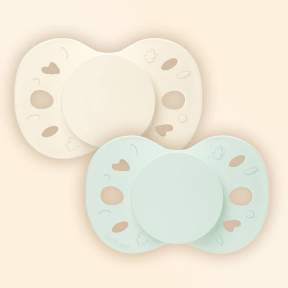 Sucette Anatomique Essentielle - 6-18 Mois - Lot De 2 Vert + Beige