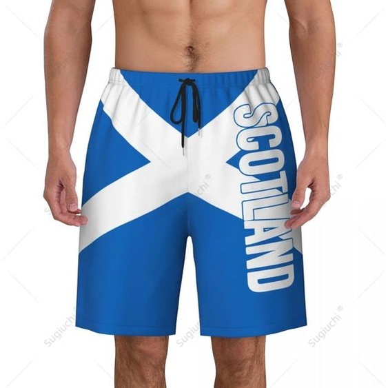 Sugiuchi Short de plage en polyester pour homme, sensation dÉcosse, pantalon de surf, maillot de bain de football, maillot de cyclisme, course à pied, garçons