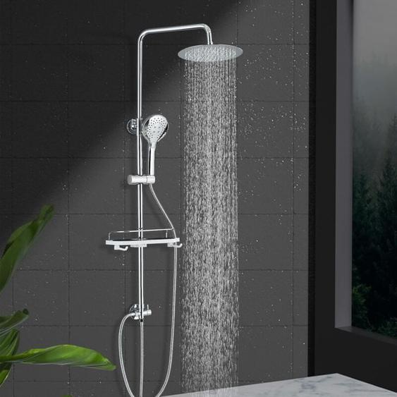 Suguword - Colonne de douche douche pluie Mitigeur de douche Douche pluie chromée Ensemble de douche Système de douche avec étagères, douche pluie