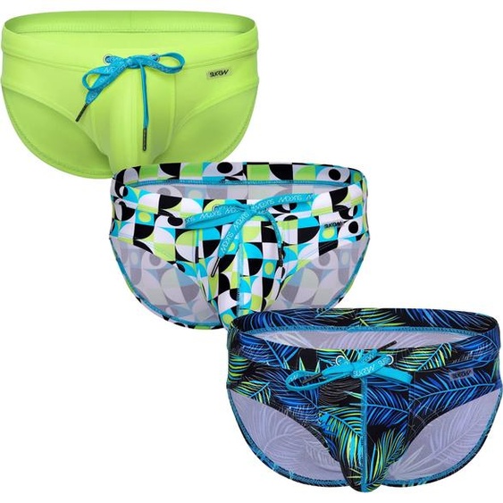 SUKREW Torrent Swim Brief Multipack Lime + Retro Lime + Tropical Lime - Taille M