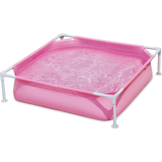 Waves Enfants Cadre Piscine Jardin Planche Piscine Rose 122 x 122 x 30 cm