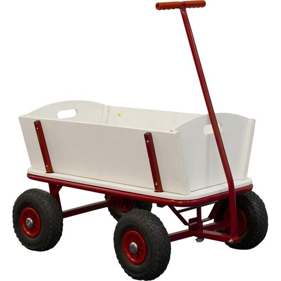 SUNNY Billy Chariot de Jardin, Bois - Rouge - 94x61x97cm/100 kilos max | 4 Roues