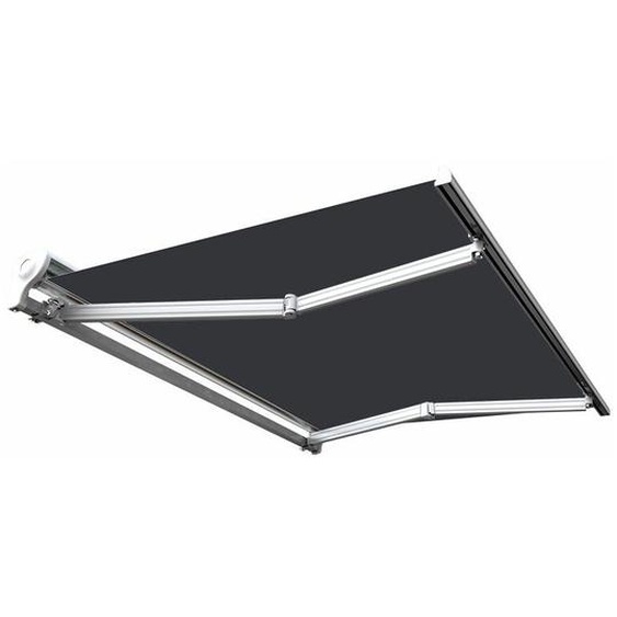 Sunny Inch ® - Store banne manuel Demi coffre pour terrasse - Gris anthracite - Longueur 2.5 m et Largeur 2 m