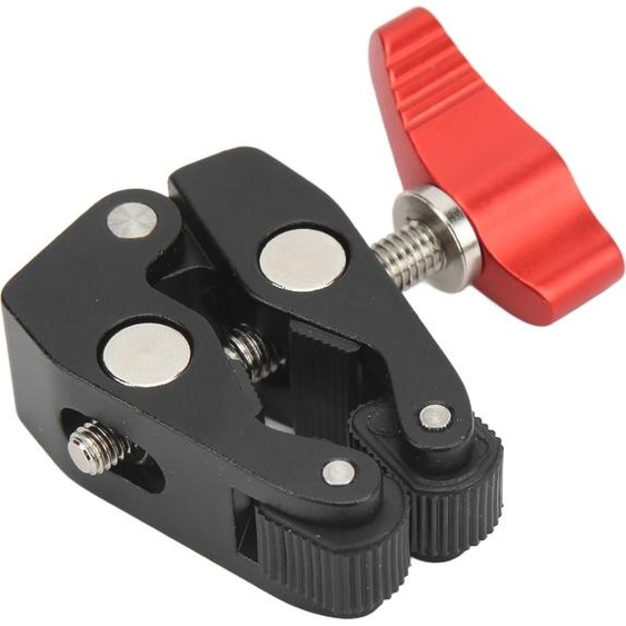 Super-Clamp en alliage daluminium, support dappareil photo avec filetage 1/4 pouce 3/8 pouces, pour rotule et trépied, support dappareil photo Super-Clamp, connexion, lumière LED, flash,