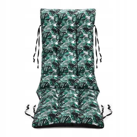 SuperKissen24 Coussin Dossier pour Chaise Longue 123x48 cm Vert Noir imperméable