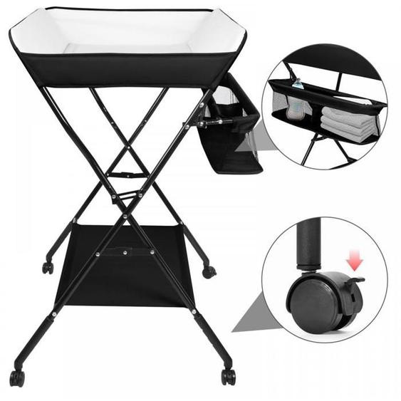 SUPFINE Table à langer pliante en PVC imperméable, facile à nettoyer PLAN A LANGER pour nouveau-né-12 mois Commode à langer