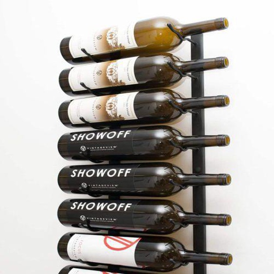 Support à bouteilles Série W Support pour 18 Magnums, métal fini noir mat