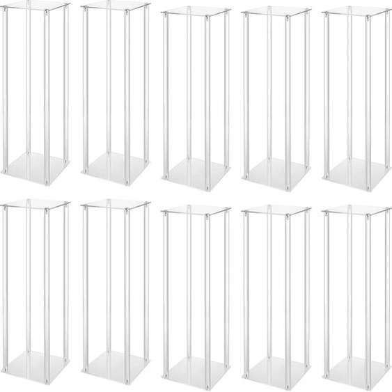 Support à fleurs, design géométrique élégant, acrylique durable, transparent, M