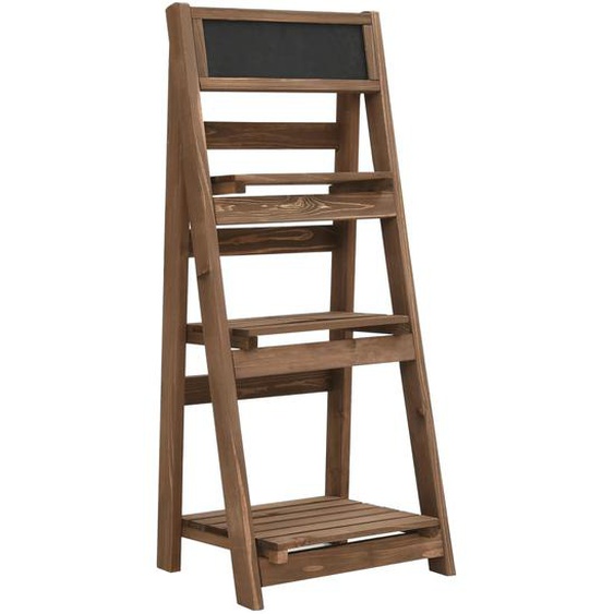 Support à plantes à 3 niveaux avec tableau noir 40x30x90 cm Pin