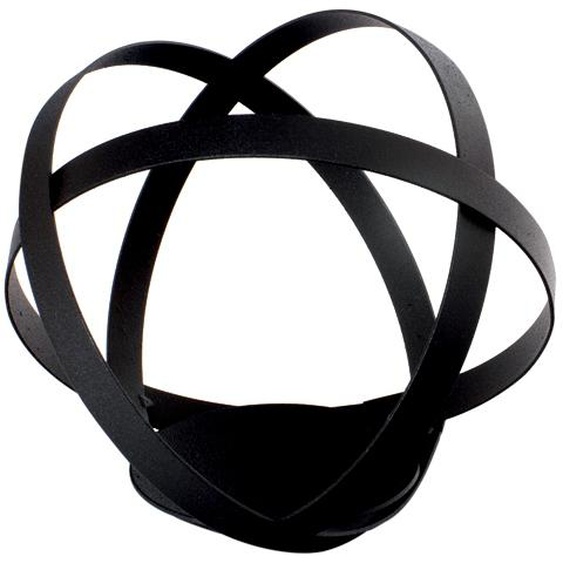 Support bougie boule noir métal 12,5cm