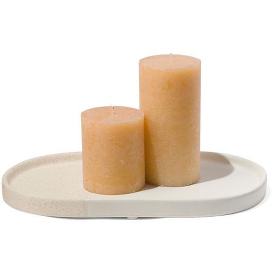 Support Bougies Ovale 18x28x2 Faïence (naturel)