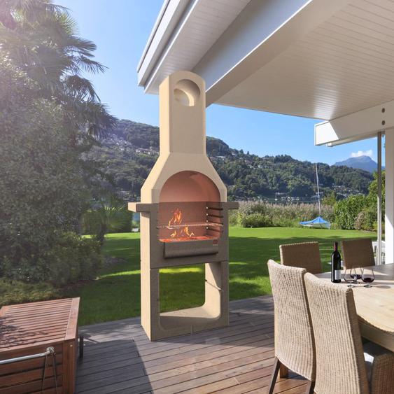 Support de barbecue au charbon de bois Béton avec cheminée