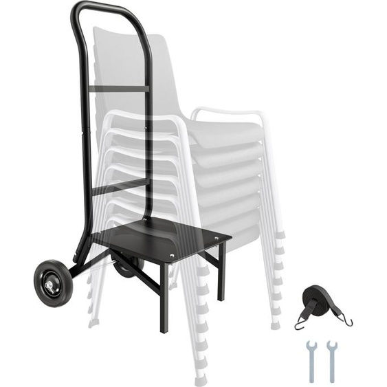 Support de chaises pliable VEVOR, capacité de charge de 68 kg, chariot à chaises pliable pour empiler 10 chaises, chariot à chaises multifonctionnel en métal