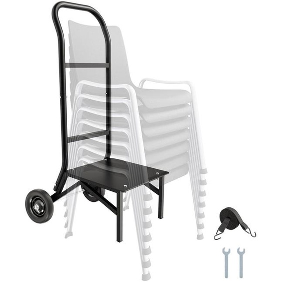 Support de chaises pliable VEVOR, capacité de charge de 68 kg, chariot à chaises pliable pour empiler 10 chaises, chariot à chaises multifonctionnel en métal