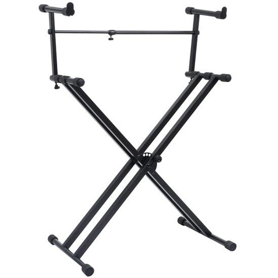 Support de clavier à double empattement et cadre en X Noir