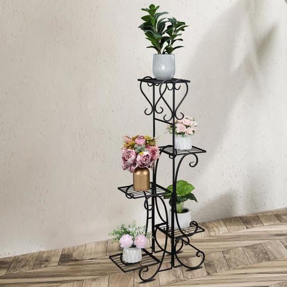 Support de fleur - WIRLSWEAL - YH-HJ036 - Fer noir - 51x24x107,5 cm - Style industriel