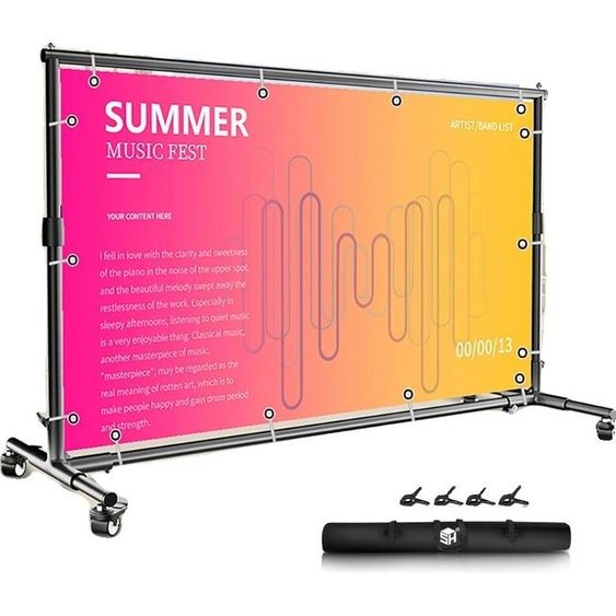 Support de fond mobile, structure triangulaire stable, quatre roues universelles, 2x3M