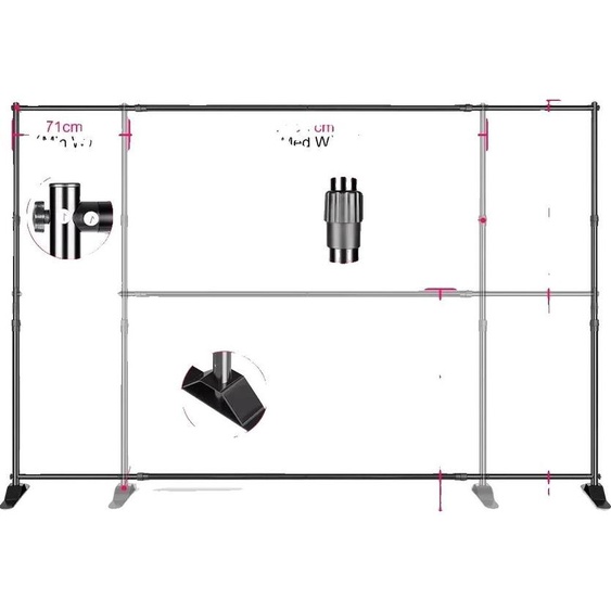 Support de fond, réglable pour la photographie, construction robuste, double 27x34M