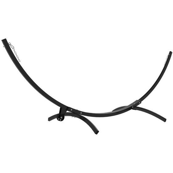 Support de hamac - Outsunny - avec roues, chaînes, crochets - charge maximale 150 kg - en métal - 337 x 118 x 118 cm - noir