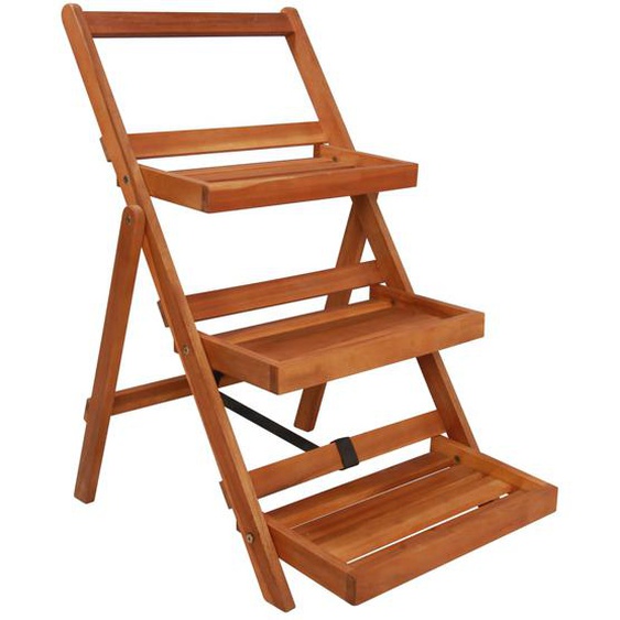 Support de jardinière à 3 niveaux 50x63x80 cm Acacia solide