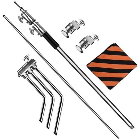 Support de lumière en acier inoxydable, design pliable, réglable en hauteur, 2,6M