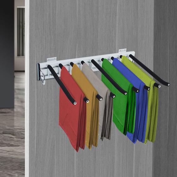 Support de pantalon coulissant à 9 bras, Porte-pantalon rétractable à Acier Inoxydable, CINTRE (gauche)