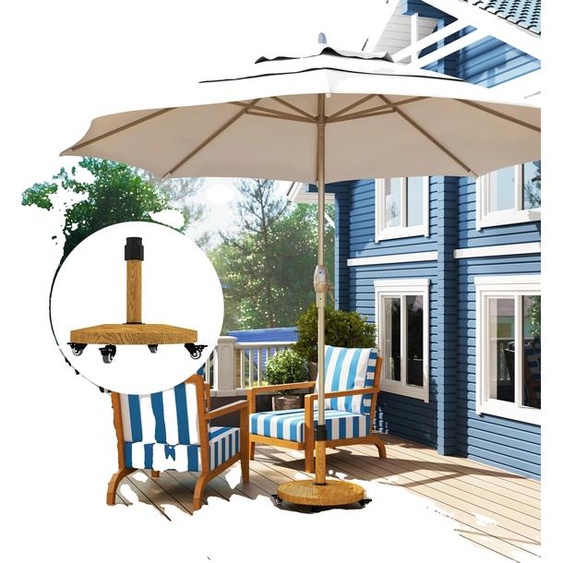 Support de parapluie dextérieur, adapté aux parapluies de 3 m, poids lourd pour la stabilité, mobilité facile