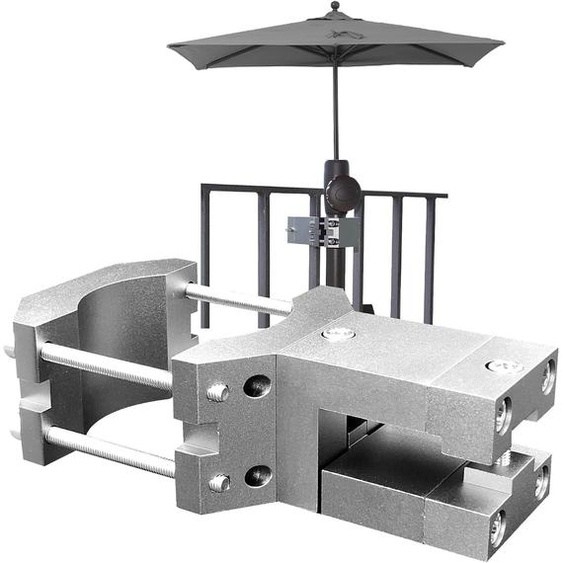 Support de parasol en aluminium, pour cordes de balcon rectangulaires de 1 à 4 cm de hauteur, de 5 à 9 cm de largeur, pour parasols jusquà 3,5 mètres