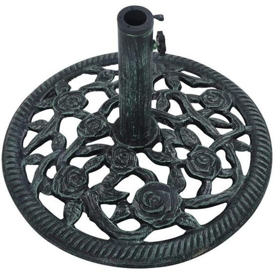 Support de parasol en fonte, vert, 9 kg, 40 x 32 cm