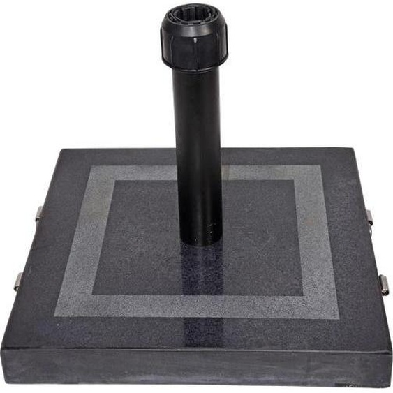 Support de Parasol Granit Carré - 45x45cm - 30kg - Anthracite - Avec Décoration