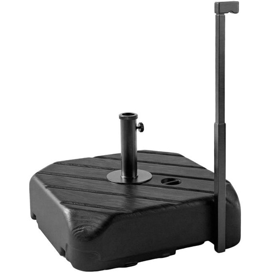 Support de parasol - Porte-parapluie sur roulettes - Remplissable avec du sable (72 kg) - Mobile - Noir