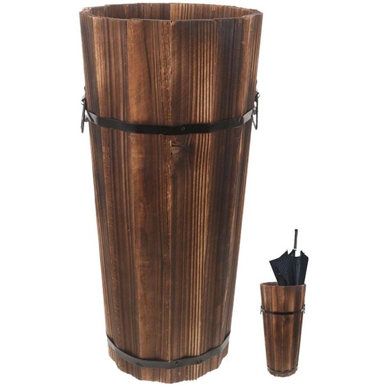 Support de parasol rustique avec bac de récupération deau, seau à parapluies stable de style vintage, idéal pour lentrée de votre maison