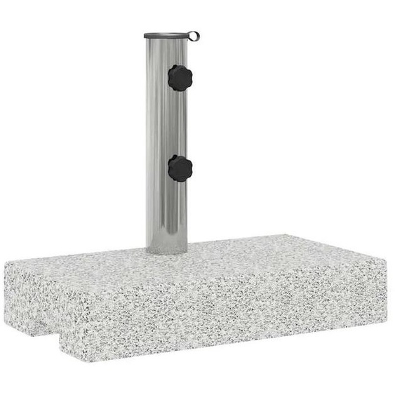 Support de parasol - Socle de parasol en granit rectangulaire - 25 kg - 45 x 25 x 38,5 cm - Acier inoxydable - Gris