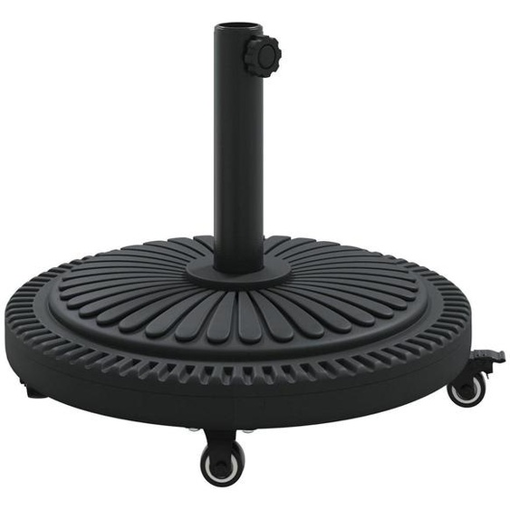 Support de parasol sur roulettes, pour tubes de diamètre 38-48 mm, en métal, poids : 13 kg
