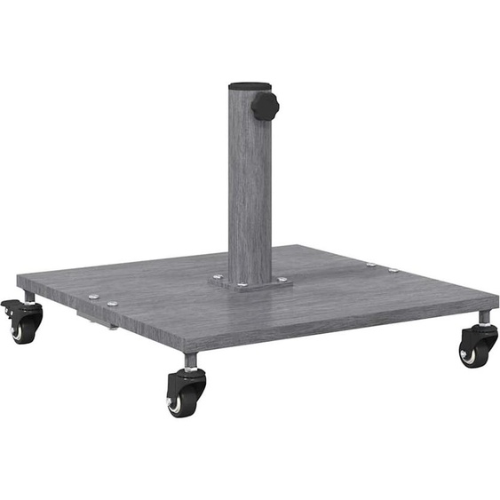 Support de parasol vidaXL, 26,75 kg, aspect bois gris foncé, forme carrée