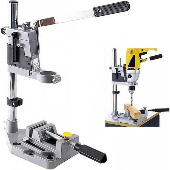 Support de perçage avec pinces plates, hauteur réglable, pour le perçage de précision, en aluminium