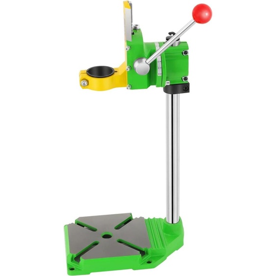 Support de perçage pour perceuse détabli - Support réglable - Plateau tournant 0-90° - Colonne 490 mm - Dispositif de serrage - Vert