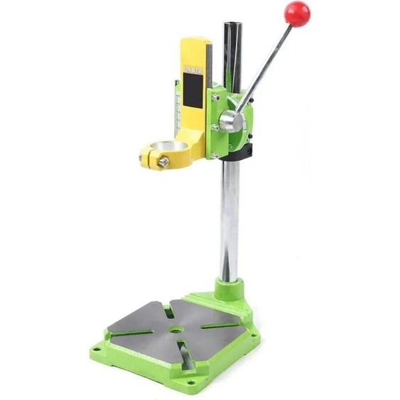 Support de perçage professionnel - Guide de perçage pour perceuse manuelle - Pivotant à 90° - Hauteur 490 mm - Hauteur max. Profondeur de perçage 60 mm - Plaque de fond 220×160 mm - Fer