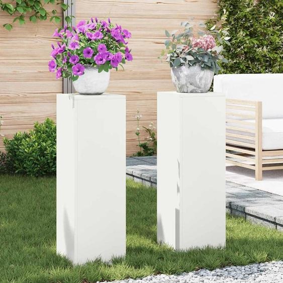 Support de Plante 2 pcs Blanc 24 x 24 x 75 cm Acier