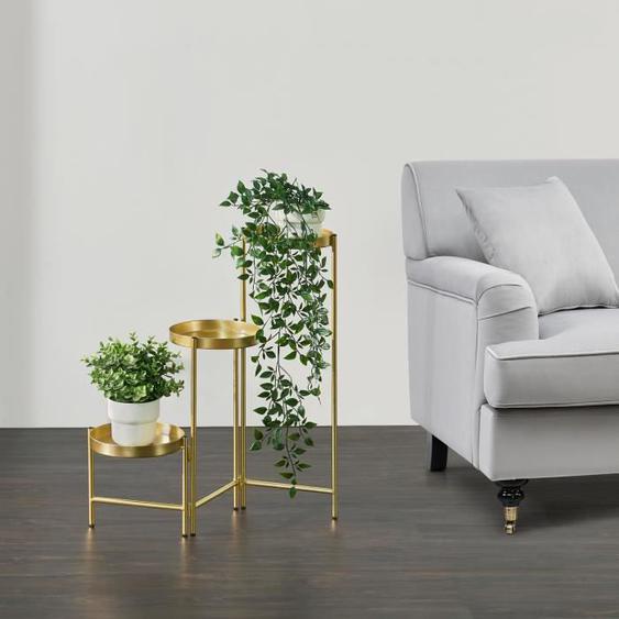 Support de plante - EN.CASA - Kallo - Métal - Pliable - Laiton